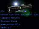 EXPLORER E78 CREE XM-L T6 LED 5-Mode 600LM Flashlight